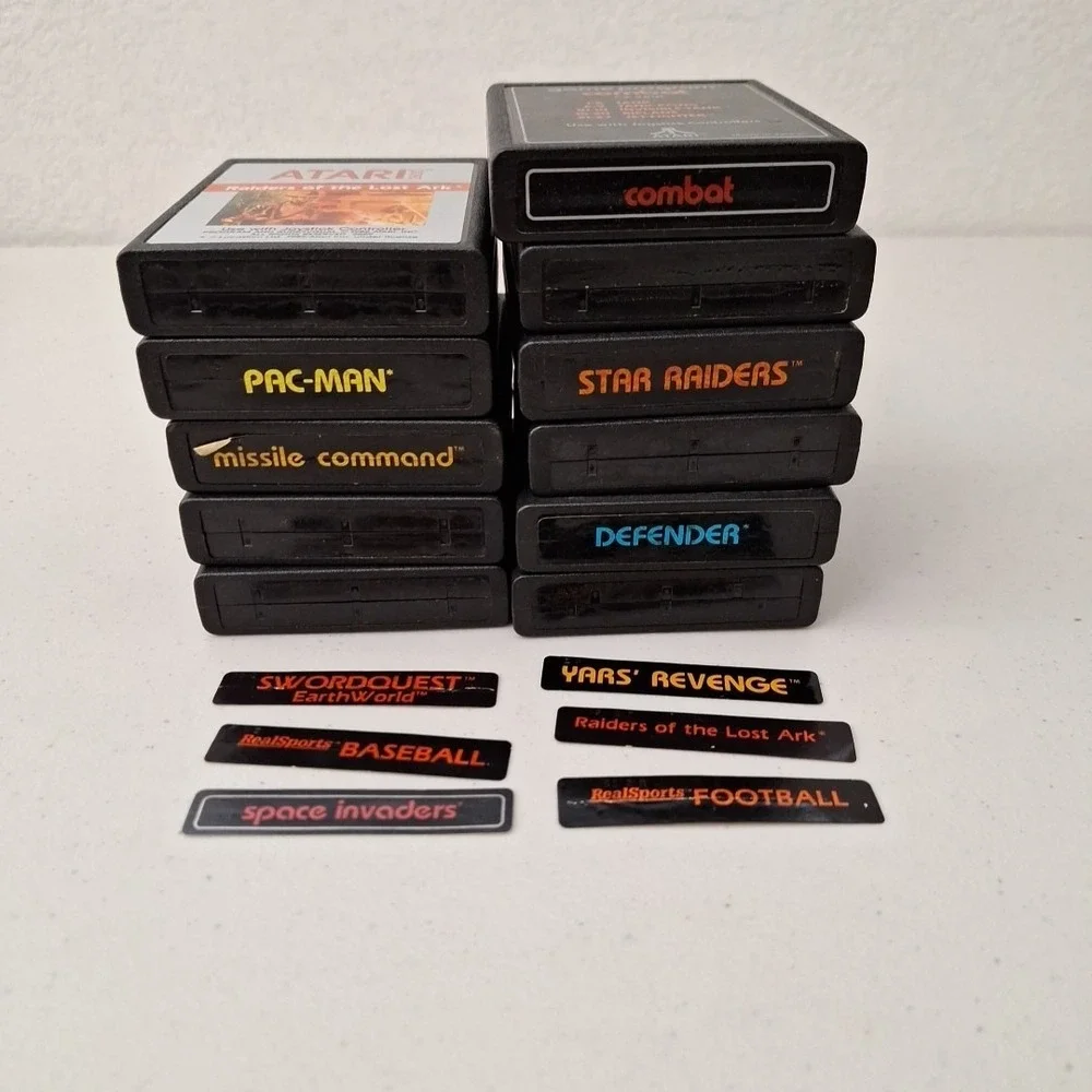 Lot of 13 Atari 2600 Games Pac-Man, Pitfall!, Defender, Combat, Etc UNTESTED